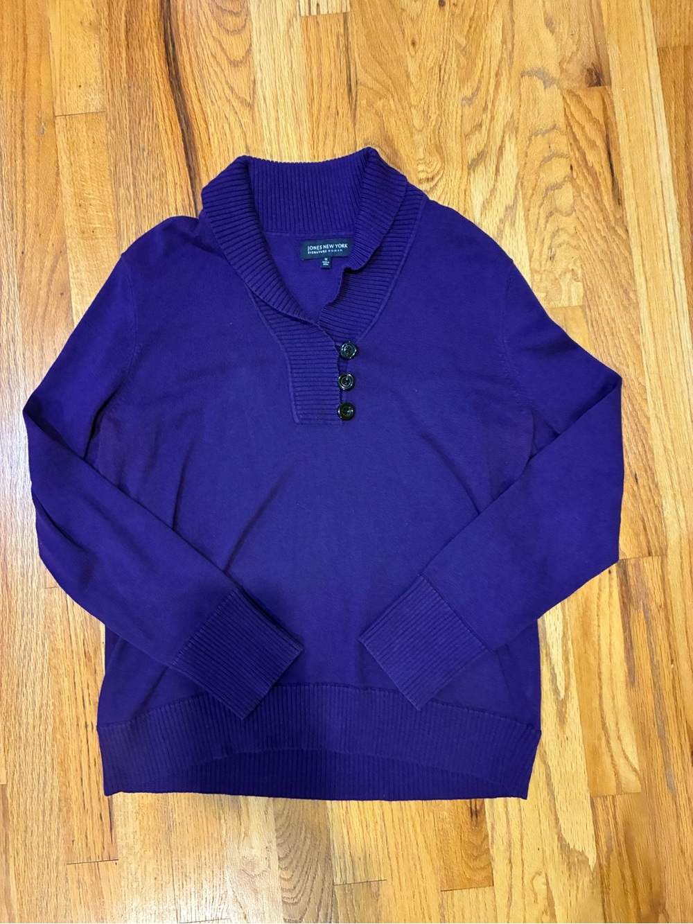 Jones New York Signature Shawl Collar Pullover Sweater